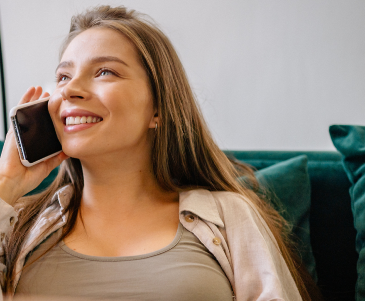 young woman on phone