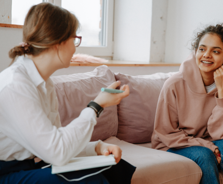 two women talking together about abortion